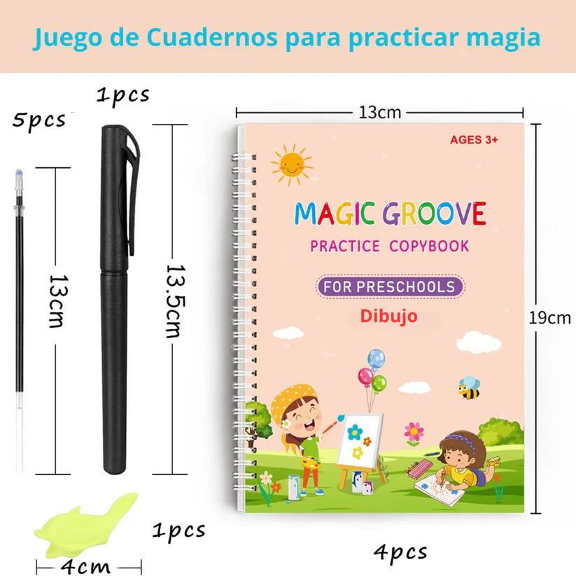 Kit 4 Cuadernos De Caligrafía Reutilizables