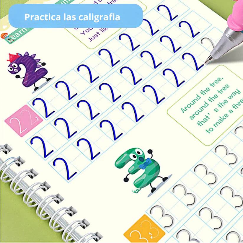 Kit 4 Cuadernos De Caligrafía Reutilizables
